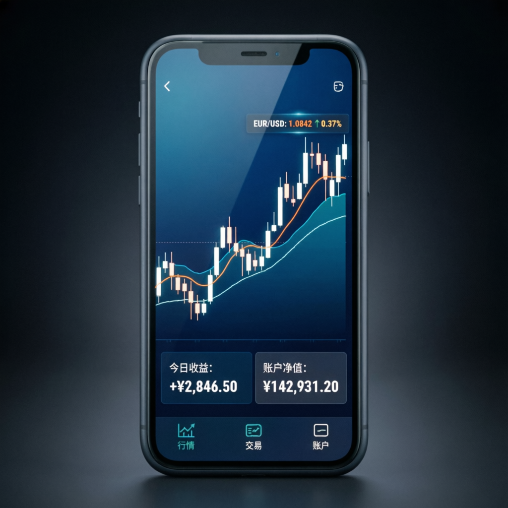 Mobile trading app showing Eightcap challenge progress