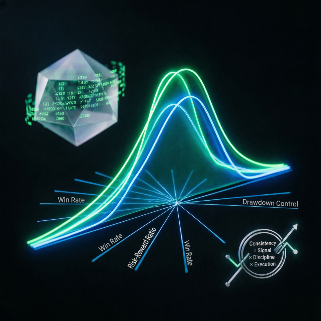Abstract visualization of trading consistency rule with mathematical graph