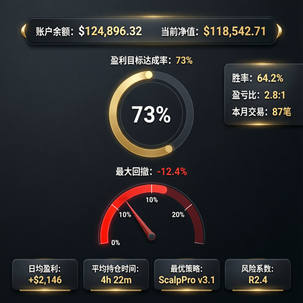 Apex Trader Funding evaluation dashboard showing profit target progress and drawdown metrics