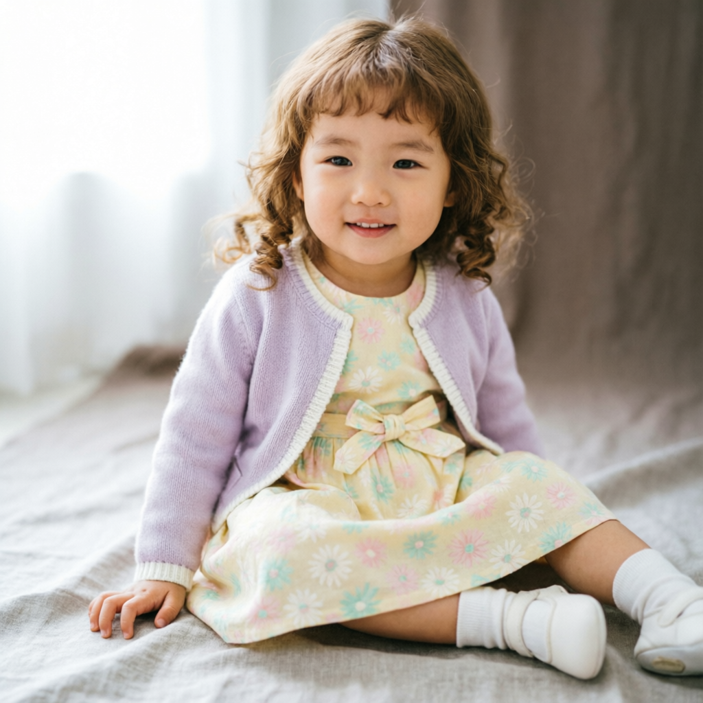 Comfortable toddler outfit floral dress daily wear