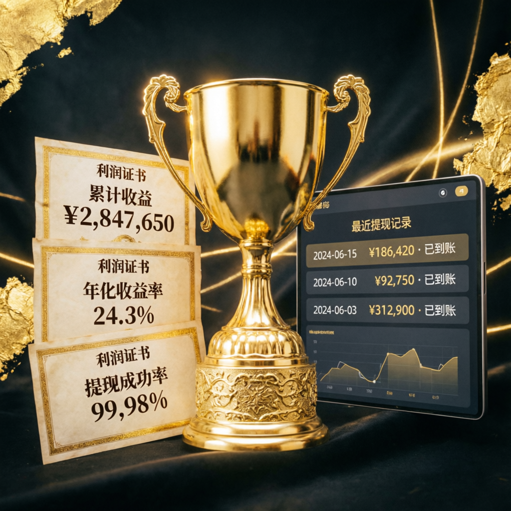 Payout success with trophy and profit certificates
