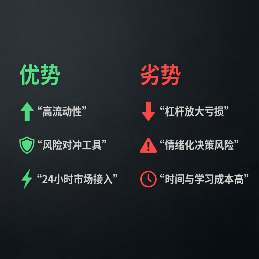 Trading advantages and disadvantages comparison infographic