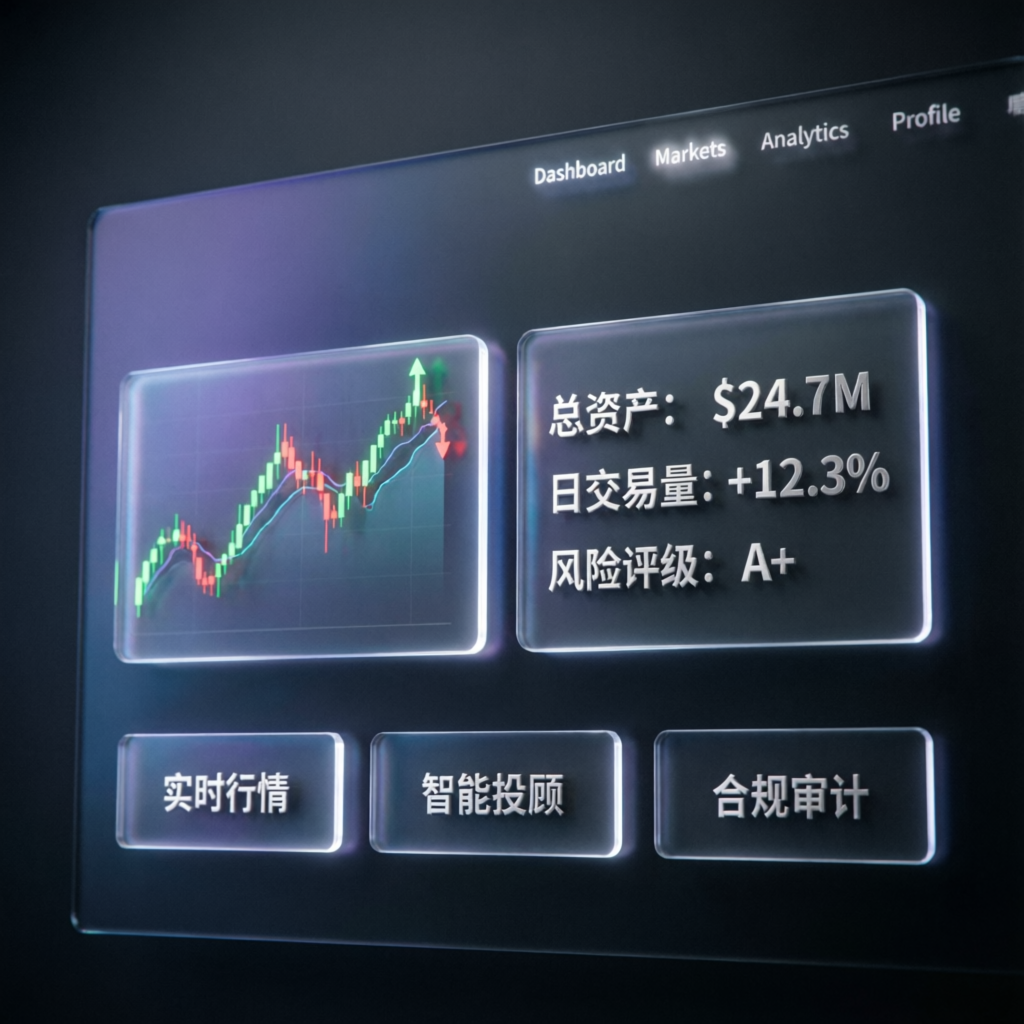 Professional trading dashboard showing portfolio performance metrics