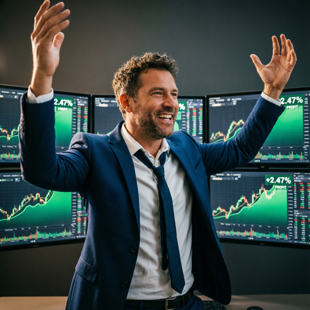 Successful trader celebrating Apex Trader Funding payout achievement