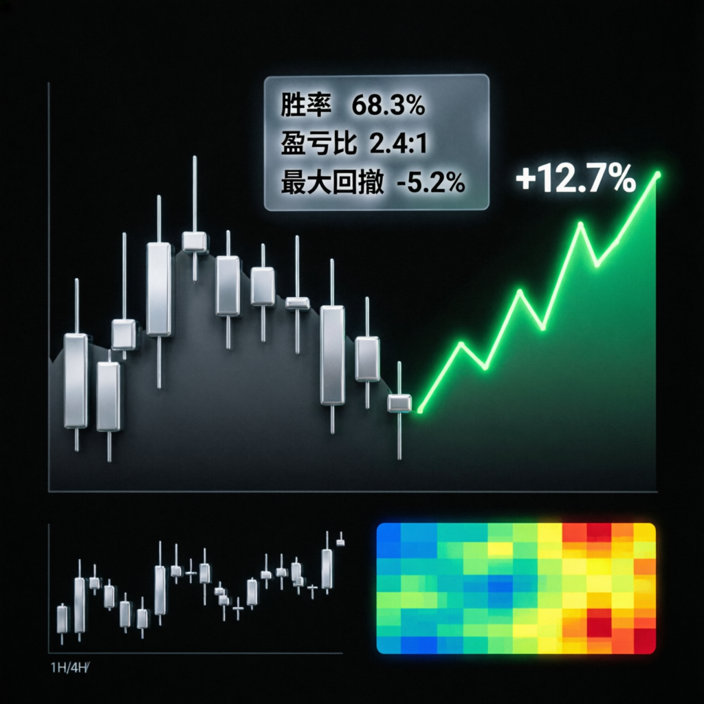 Futures trading analytics showing profit targets and performance metrics