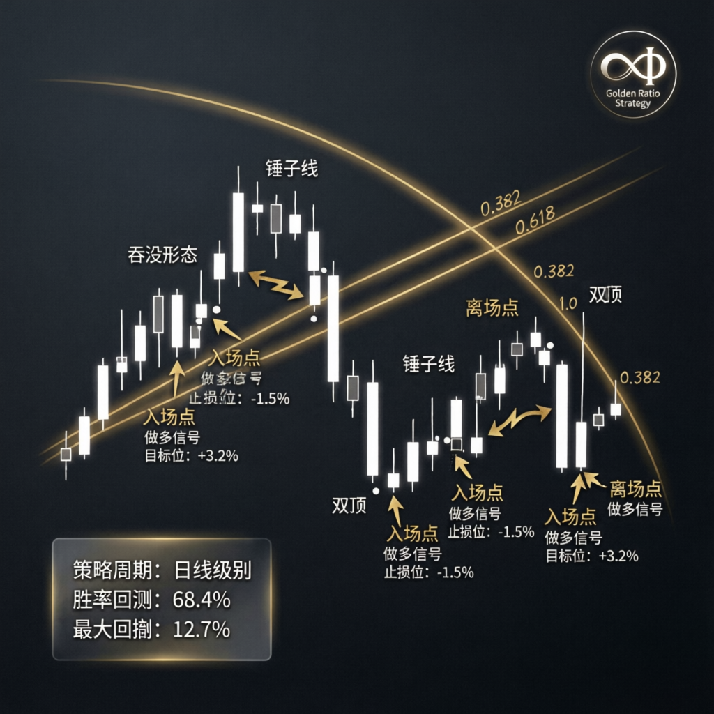 Trading strategy blueprint with entry exit points and technical analysis