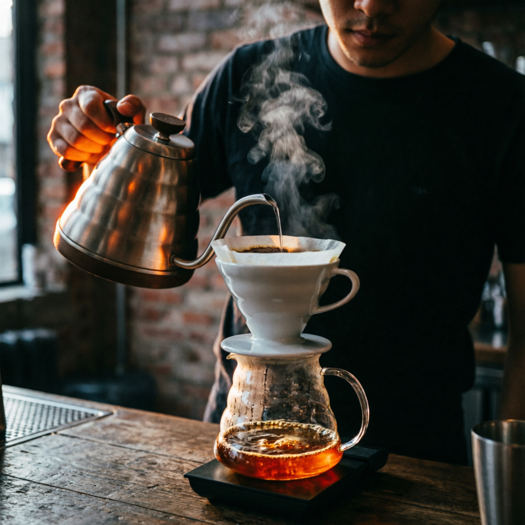 Barista brüht V60 Handfilter