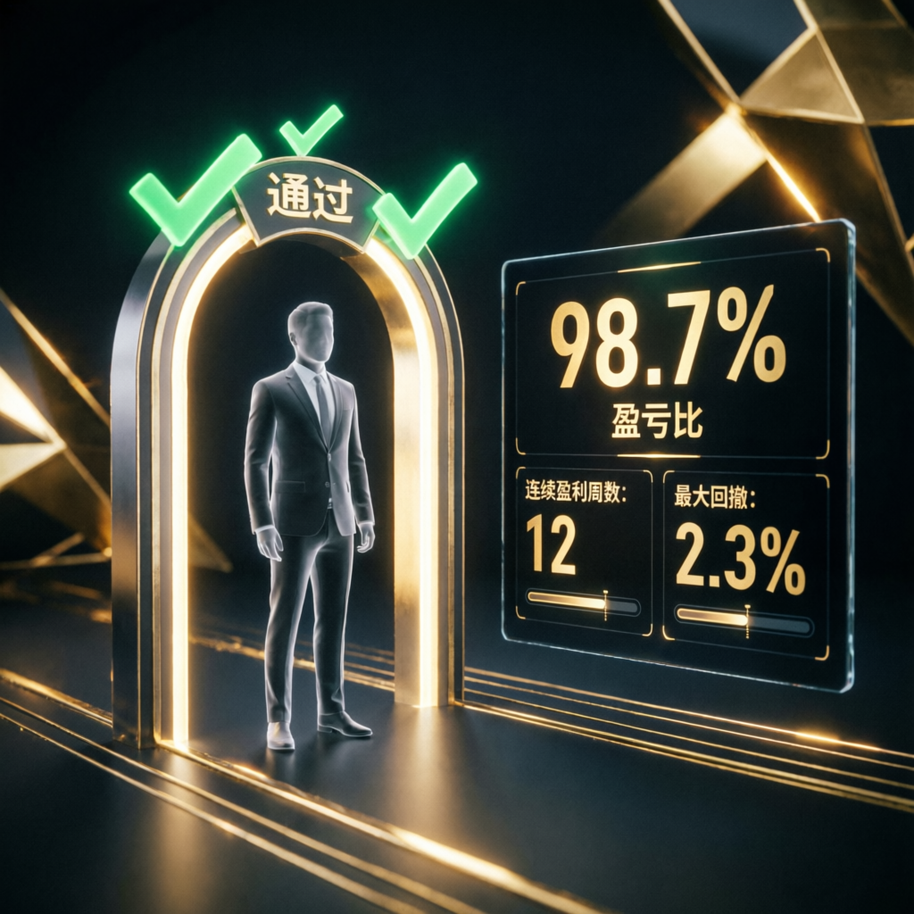 Trader successfully passing prop firm evaluation challenge with 98.7% success rate