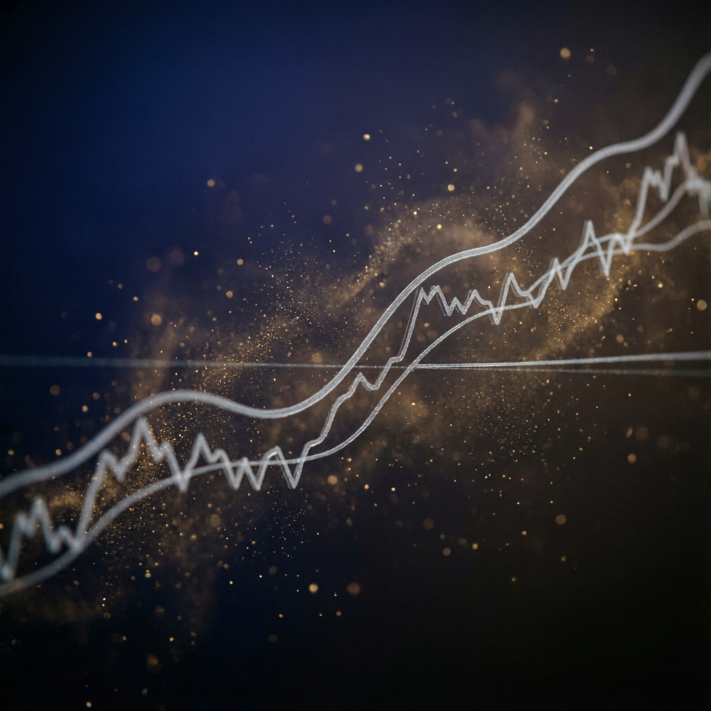 Upward trending financial chart showing consistent profit growth