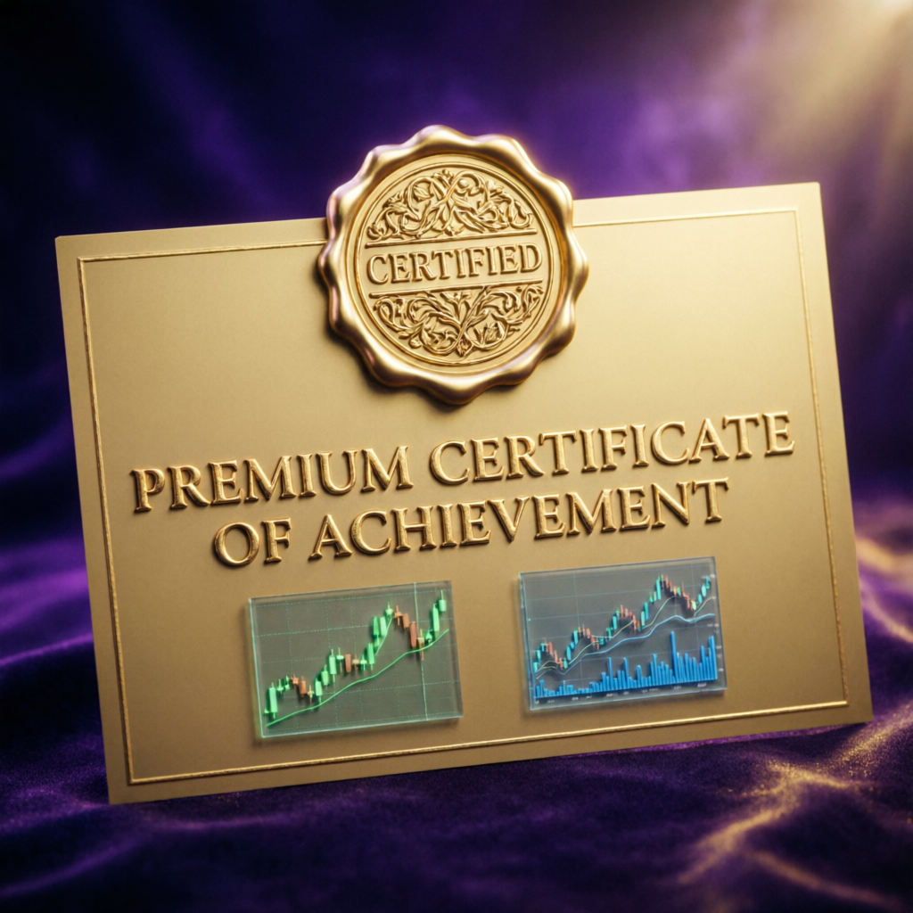 Premium certificate of achievement for passing Apex 50K account