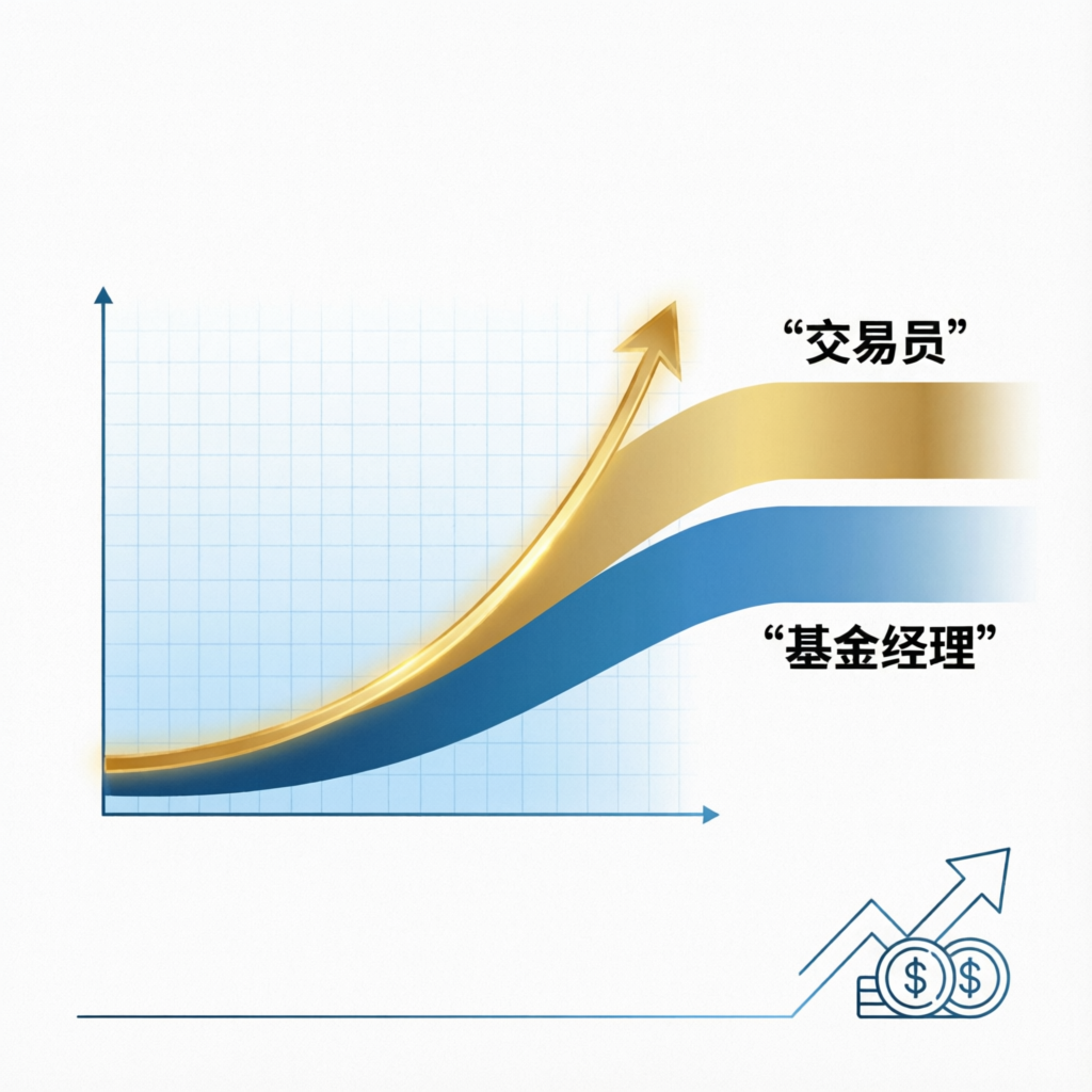 Profit sharing growth chart showing trader and fund manager revenue distribution