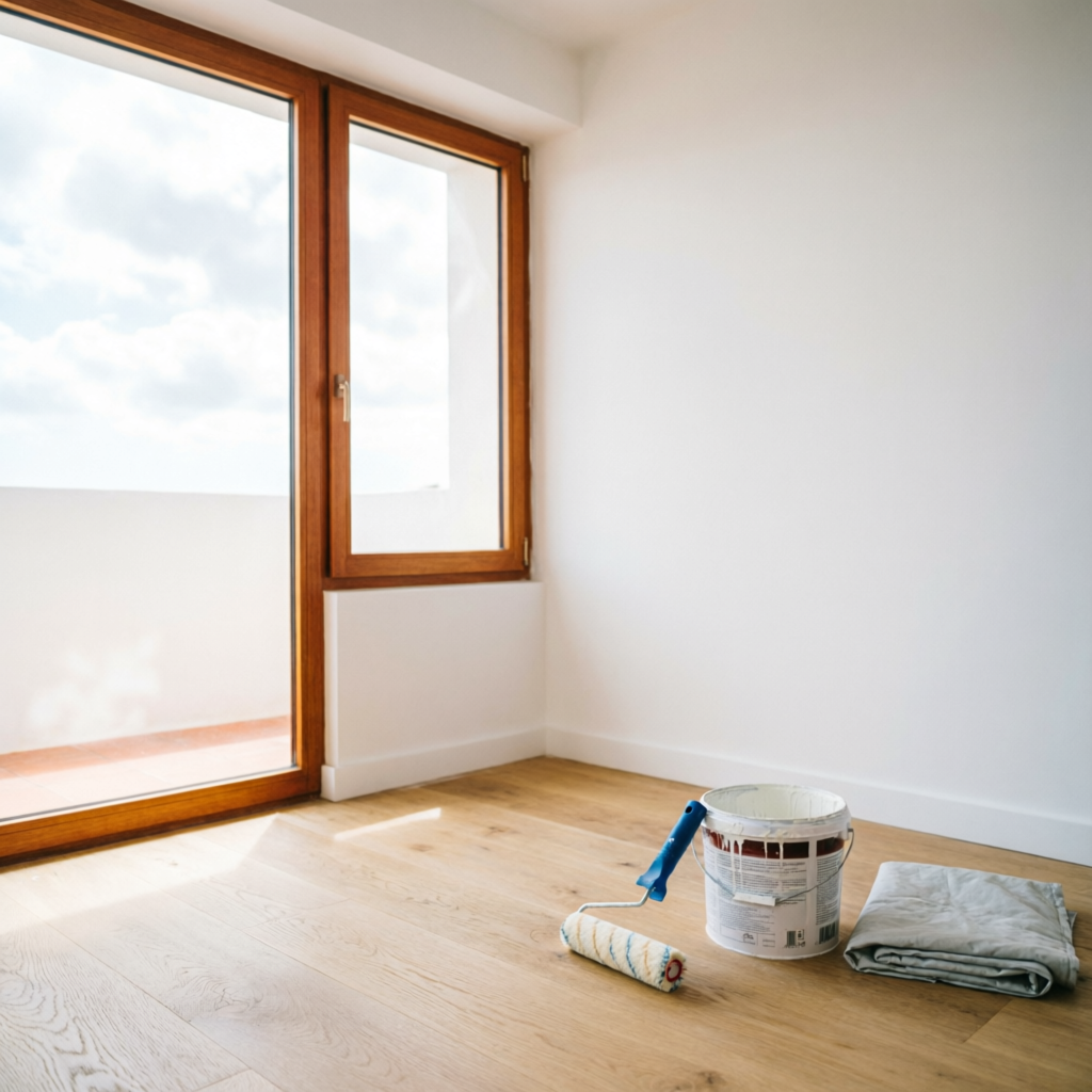 Espacio en proceso de pintura y renovación