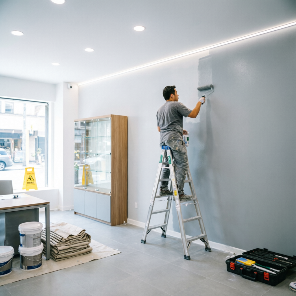 Trabajo de pintura en local comercial