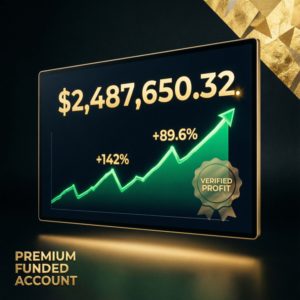 Premium funded account profit visualization with verified performance
