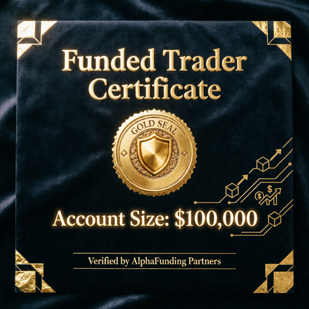 Funded Trader Certificate for $100,000 account