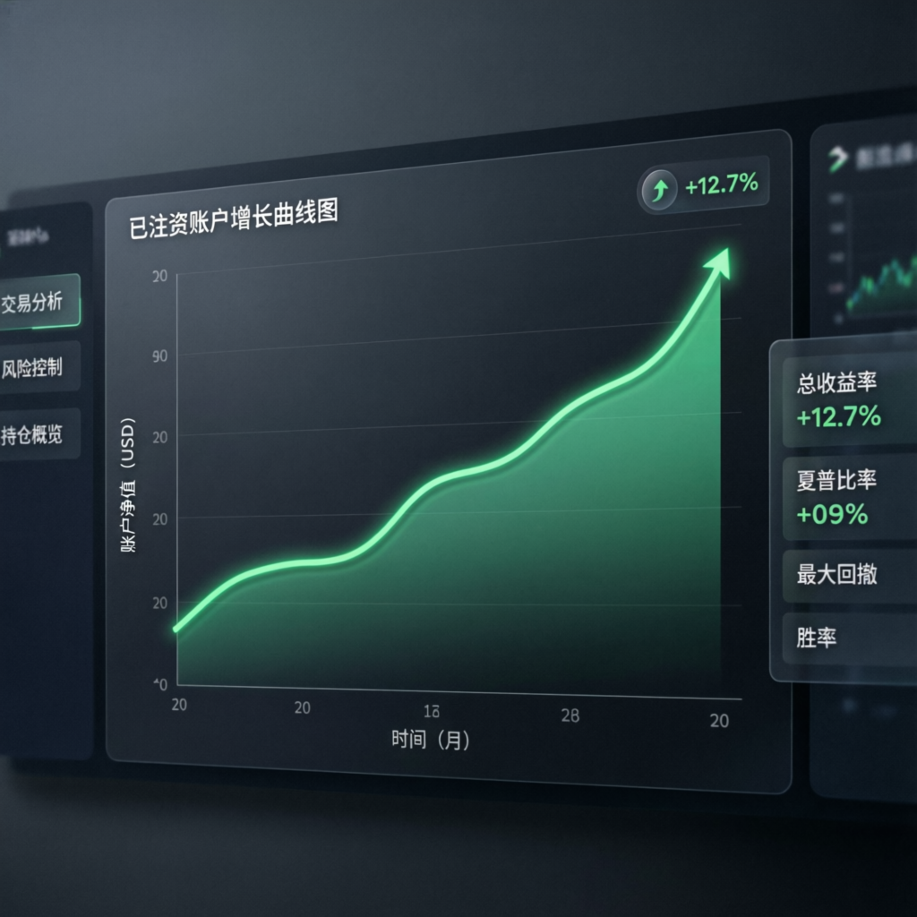 FXIFY funded account growth chart showing steady profit curve
