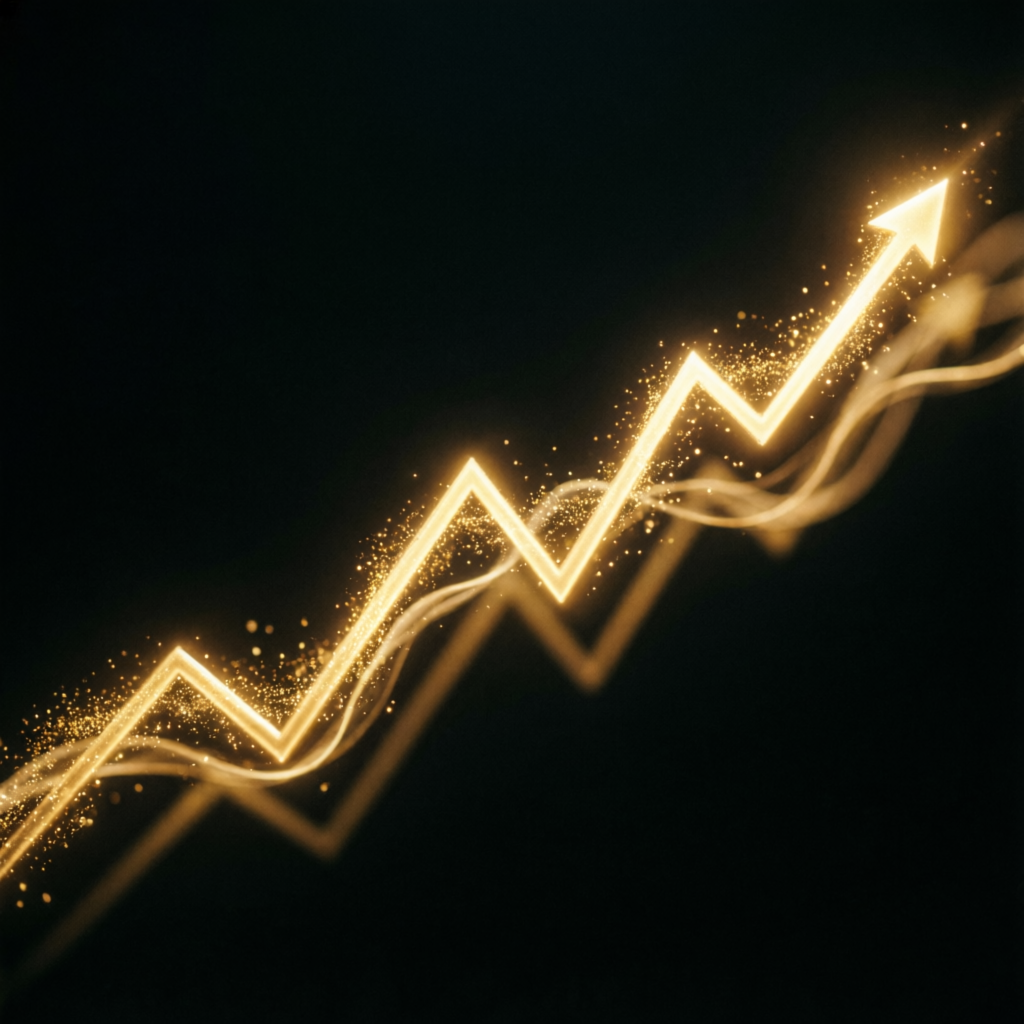 Financial growth chart showing success of prop firm passing service