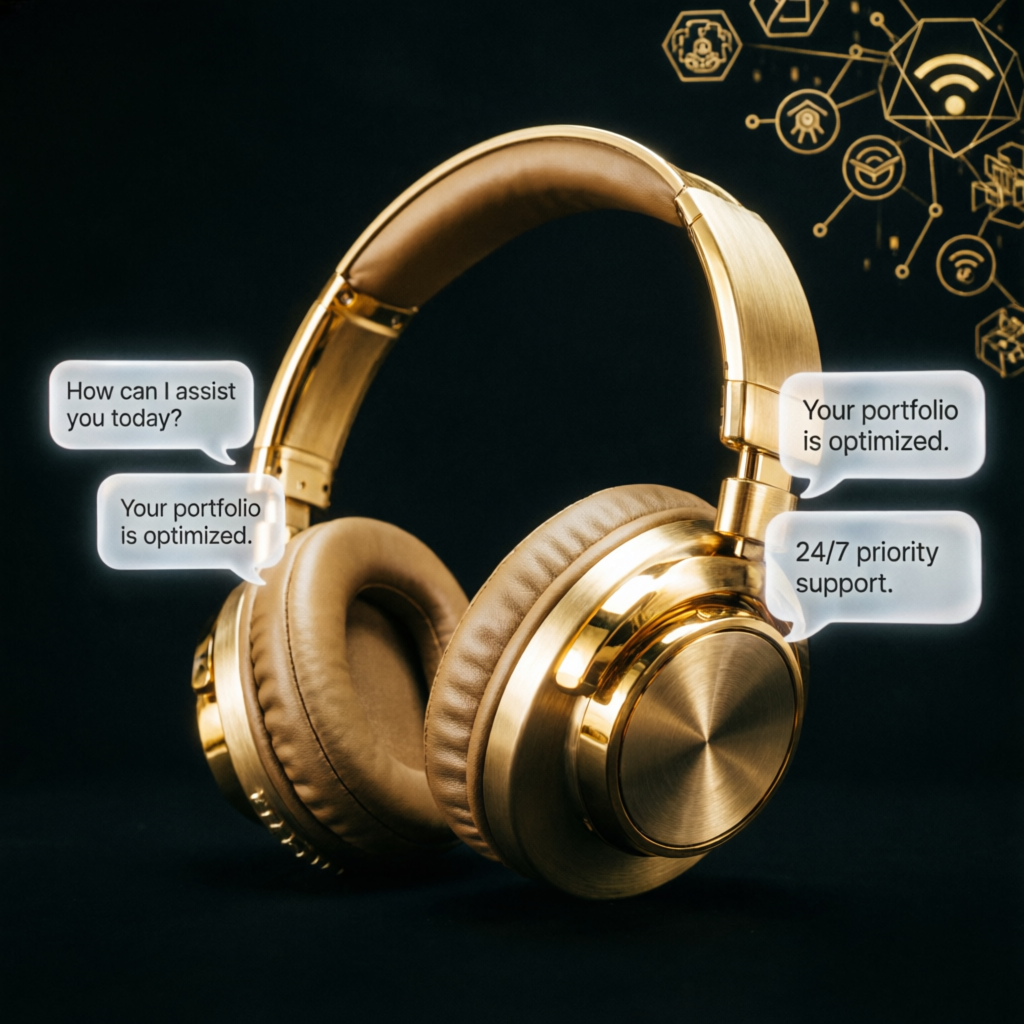 Premium customer support with golden headset