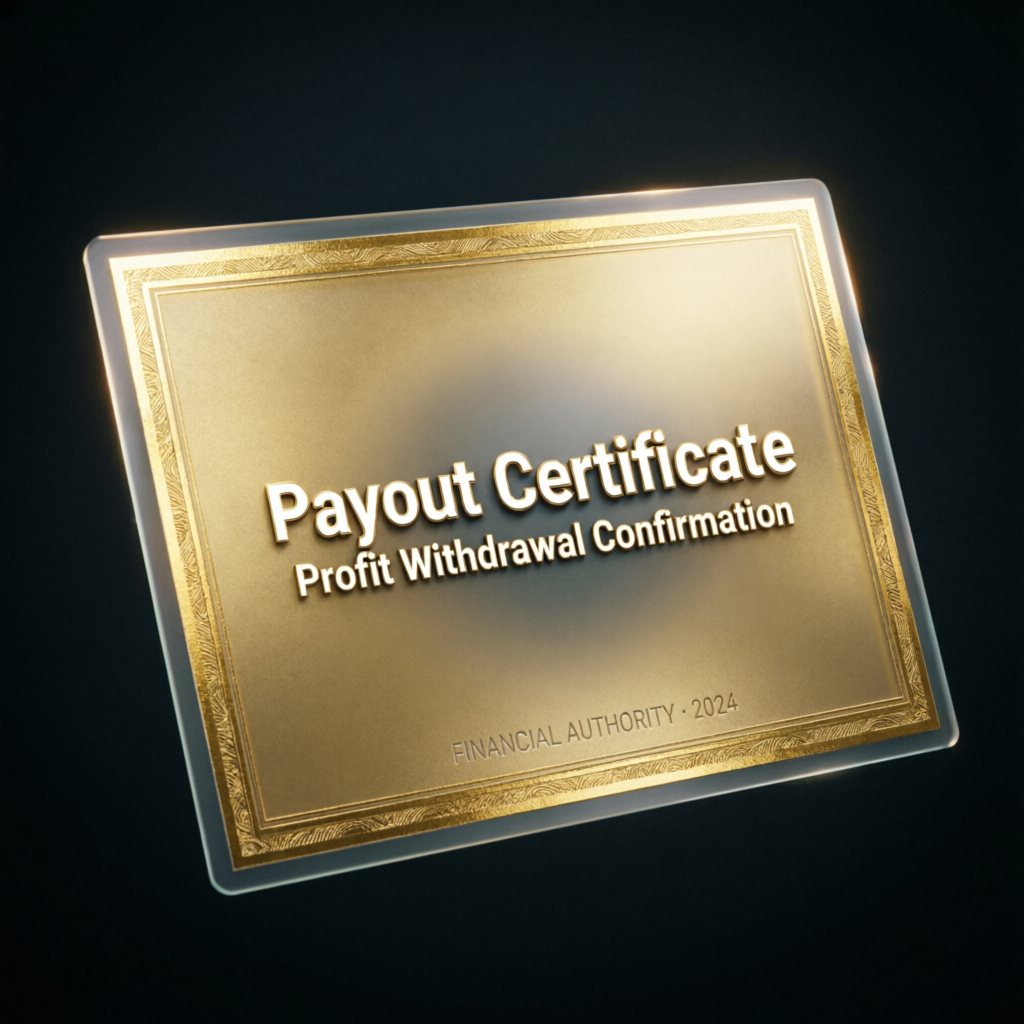 Topstep payout certificate showing profit withdrawal confirmation