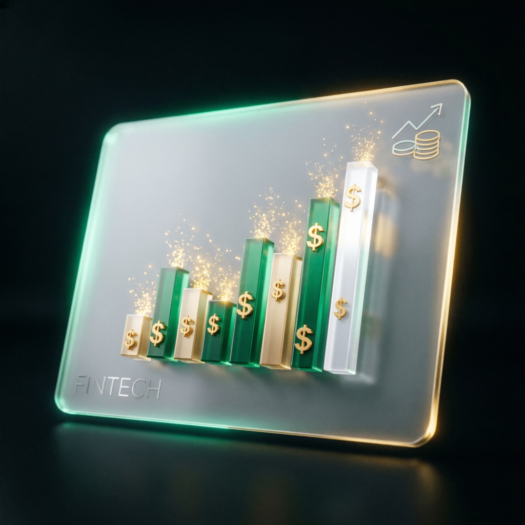 Financial growth visualization showing consistent profit generation