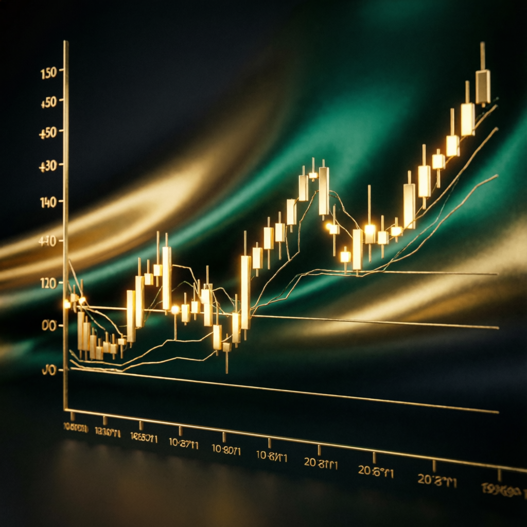 Premium trading chart with candlestick patterns and support resistance levels