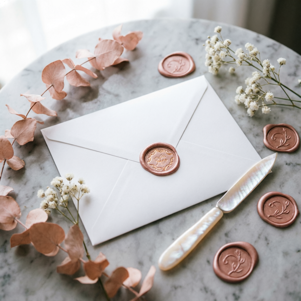 Luxury invitation with wax seal