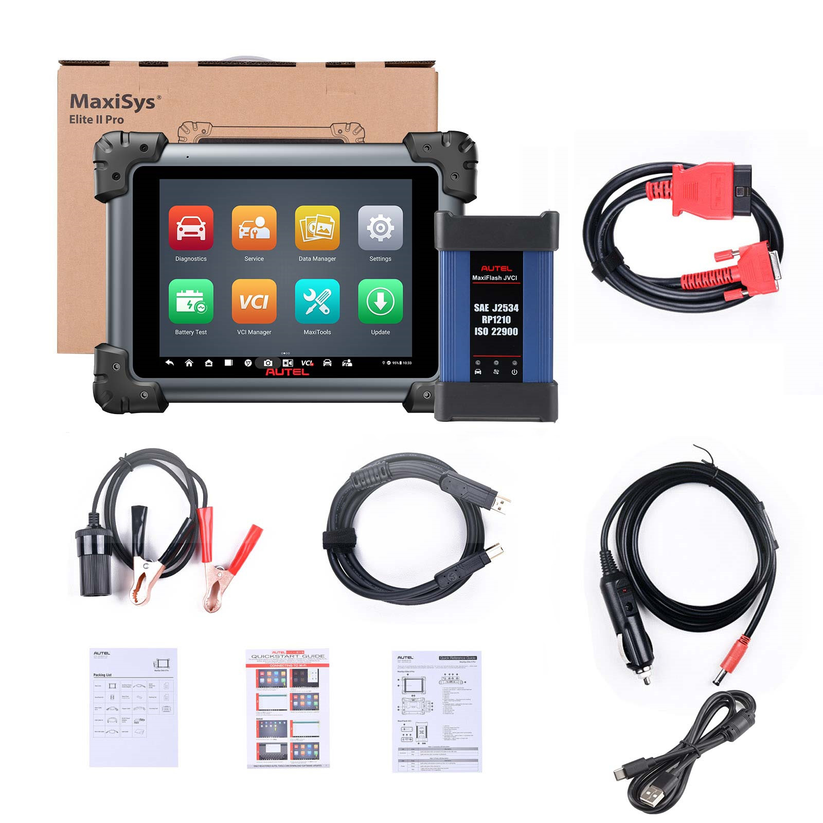 Autel MaxiSys Elite II Pro с VCI-модулем MaxiFlash J2534, кабелями и документацией