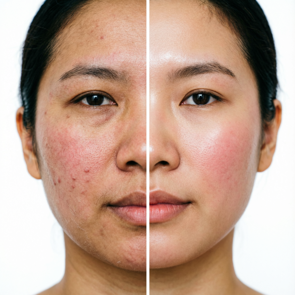 نتائج تبسيط روتين البشرة