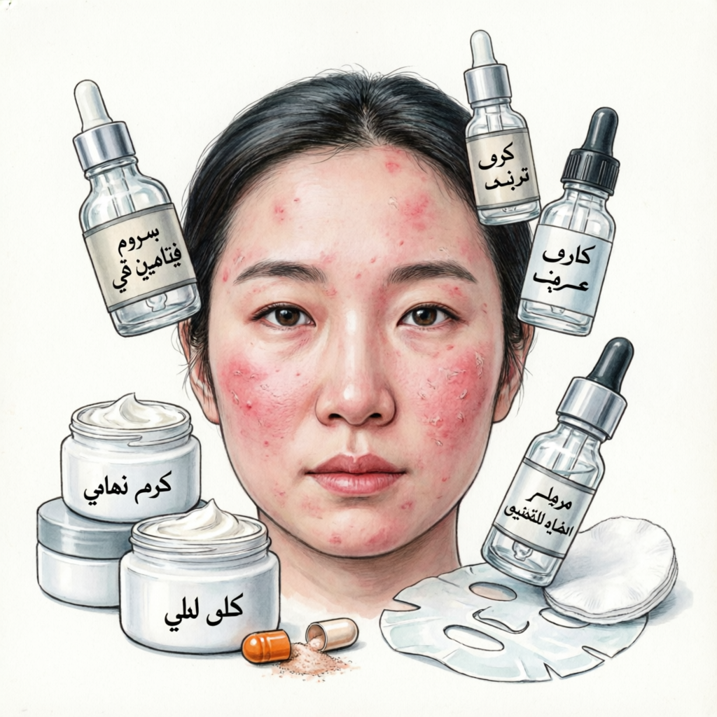 كثرة منتجات العناية والبشرة