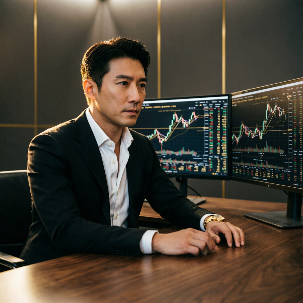 Professional forex trader analyzing Topstep funding program charts