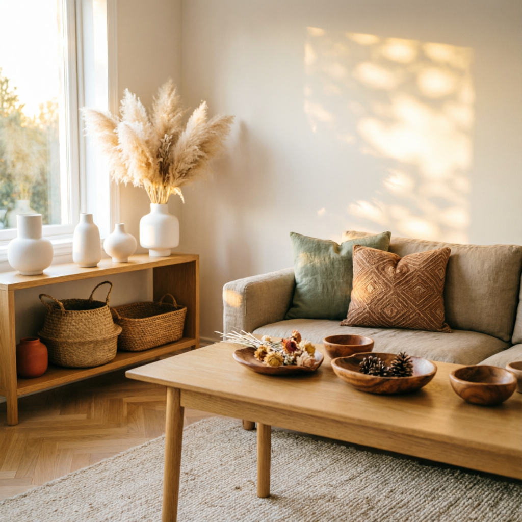 Nature-inspired home interior with Woodland Cora decor