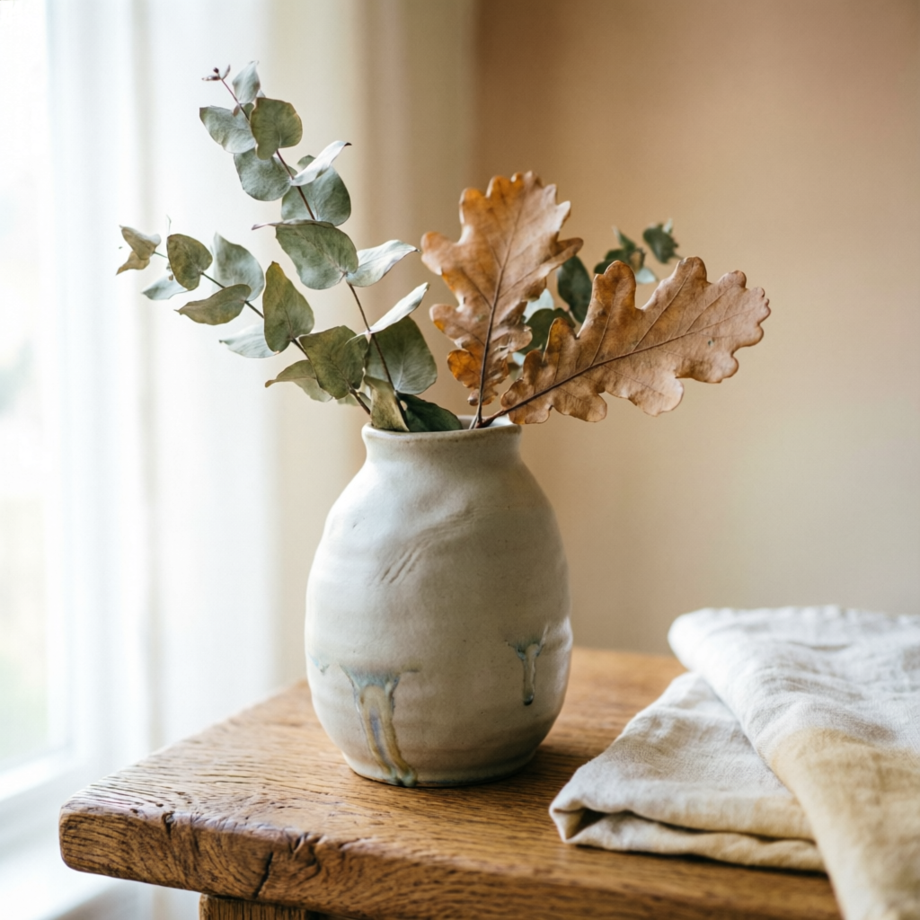 Handcrafted ceramic vase detail