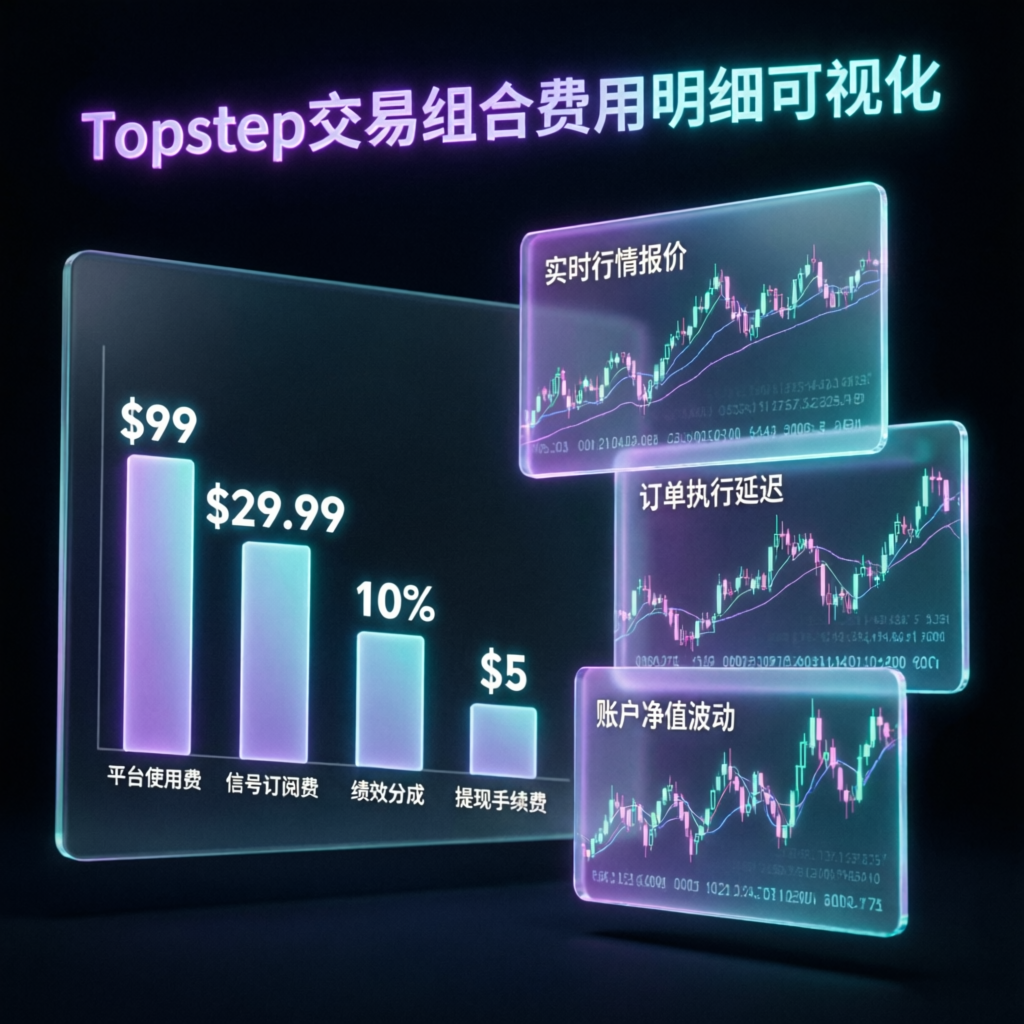 Topstep Trading Combine Fees breakdown visualization with pricing cards