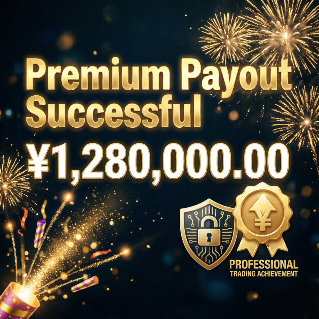 Premium payout success notification showing large profit withdrawal achievement