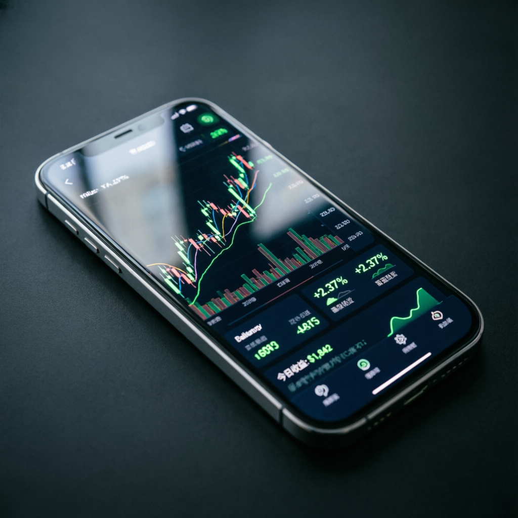 Mobile trading app showing Apex Trader Funding account management on the go
