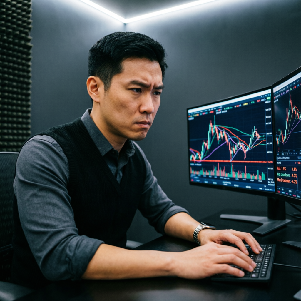 Professional Trader Analyzing NAS100 Charts