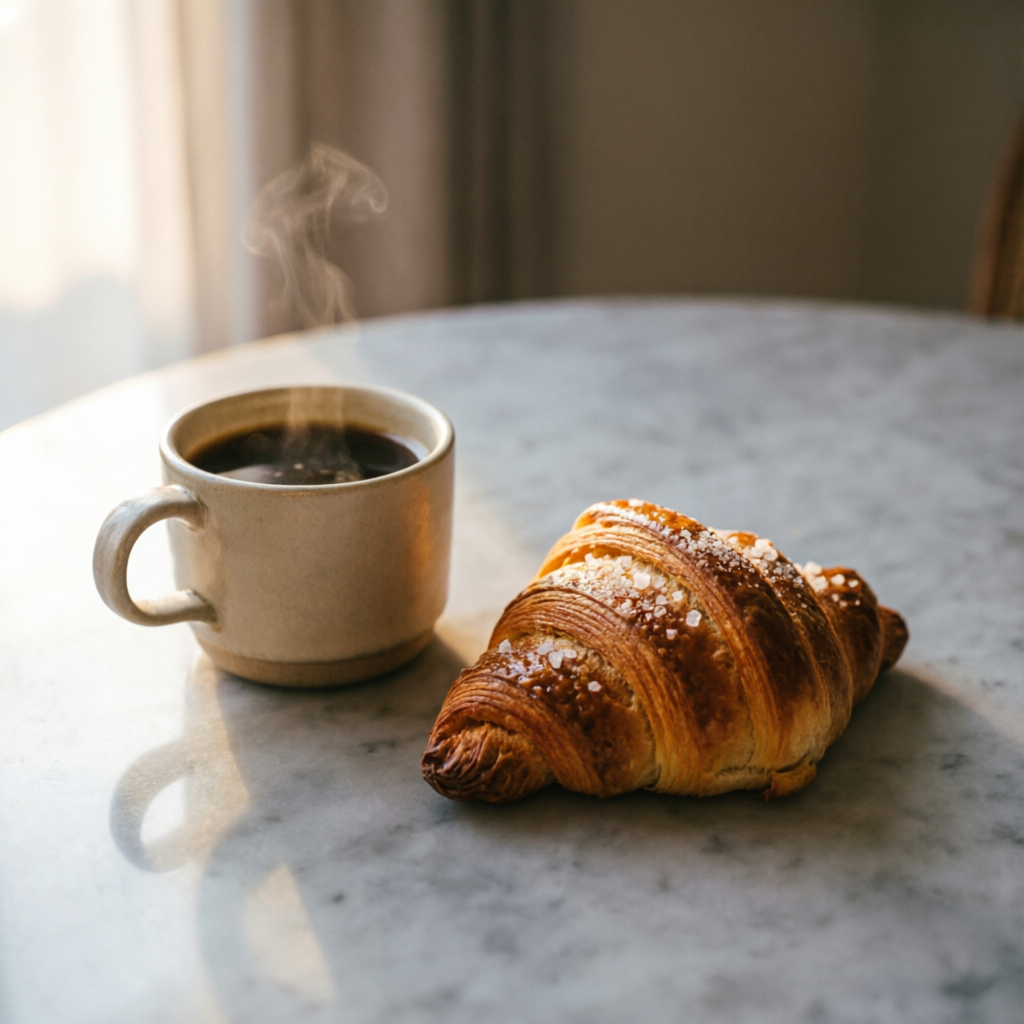 Café y croissant