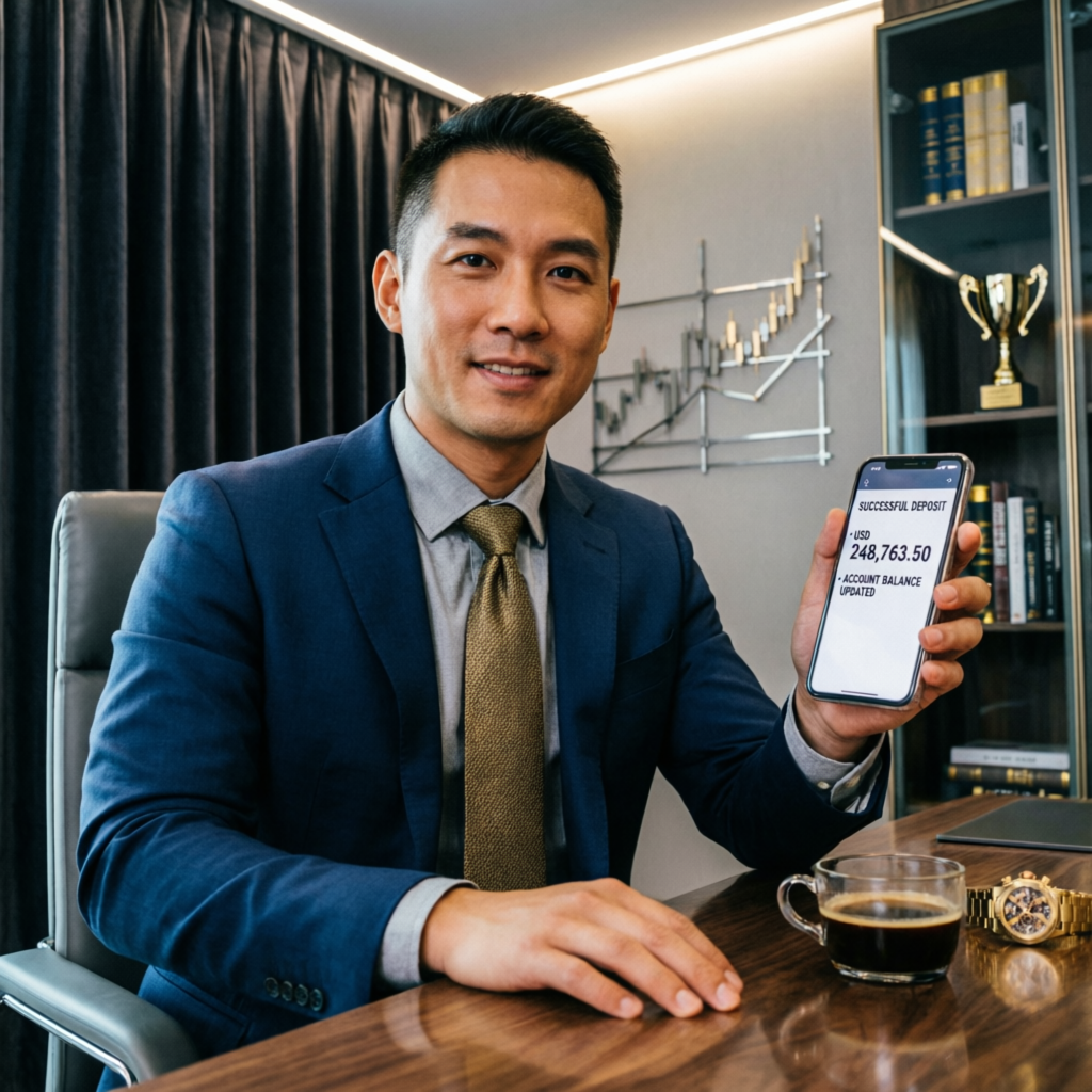 Trader receiving funded account profit payout notification - PFM Capitals success story