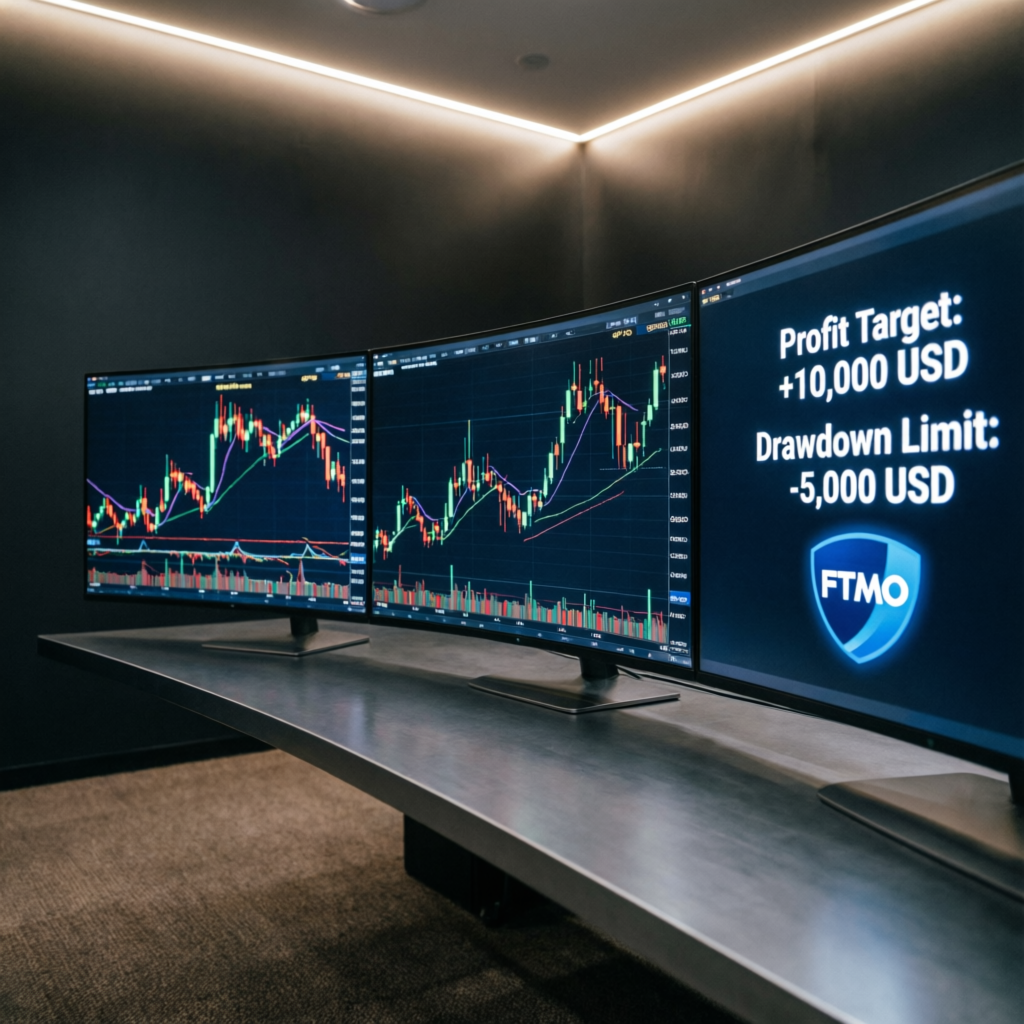 Professional trading dashboard with FTMO prop firm challenge tracking - Best Prop Firm Passing Service