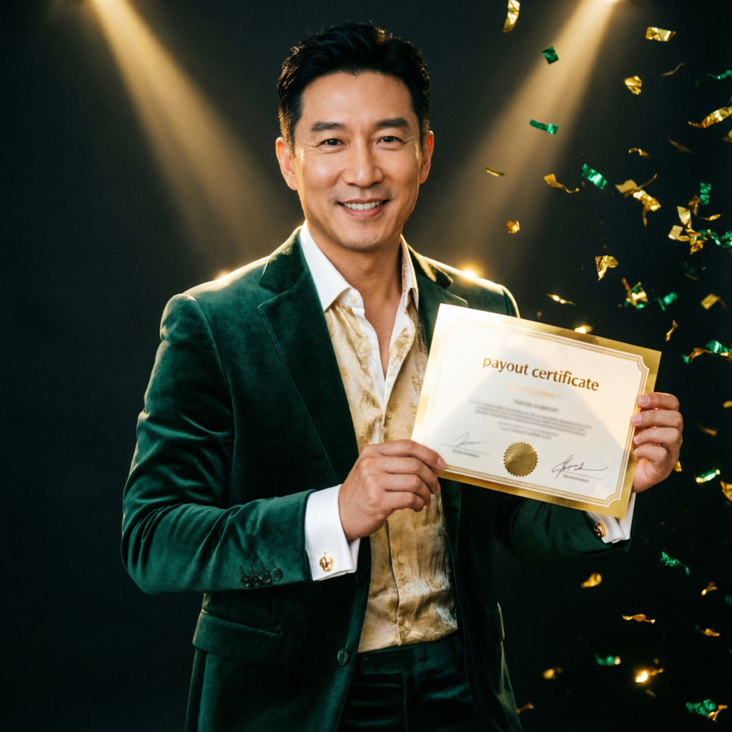 Successful trader holding Topstep payout certificate