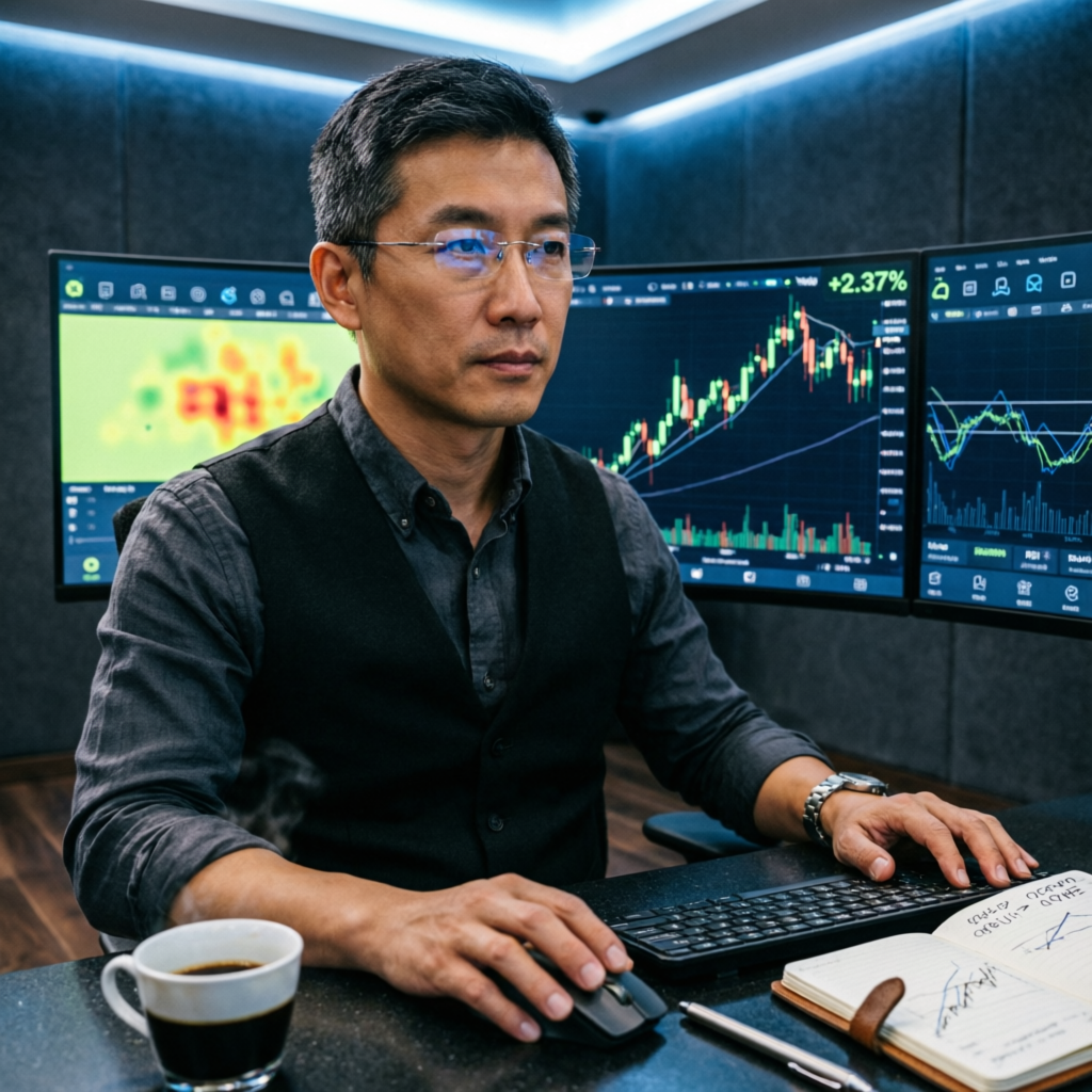 Professional forex trader analyzing Topstep funded account charts