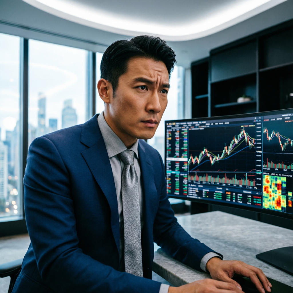 Professional trader analyzing funded prime market data