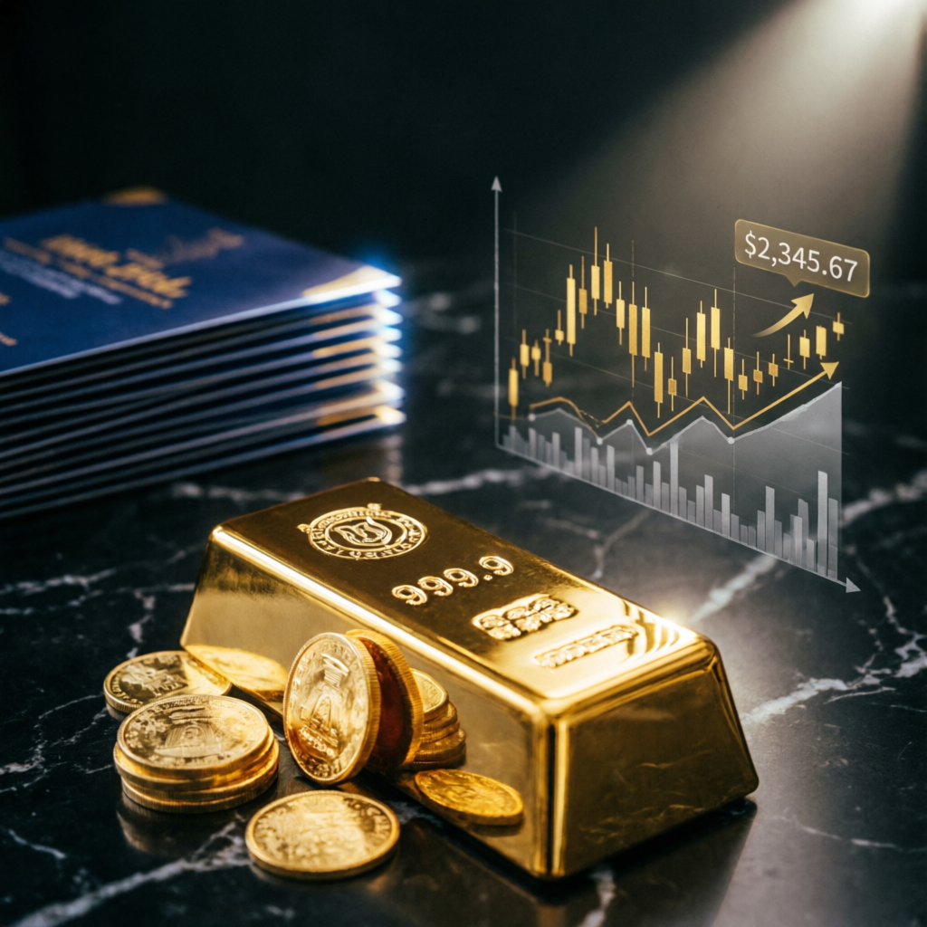 Gold bar and trading chart representing successful prop firm payouts