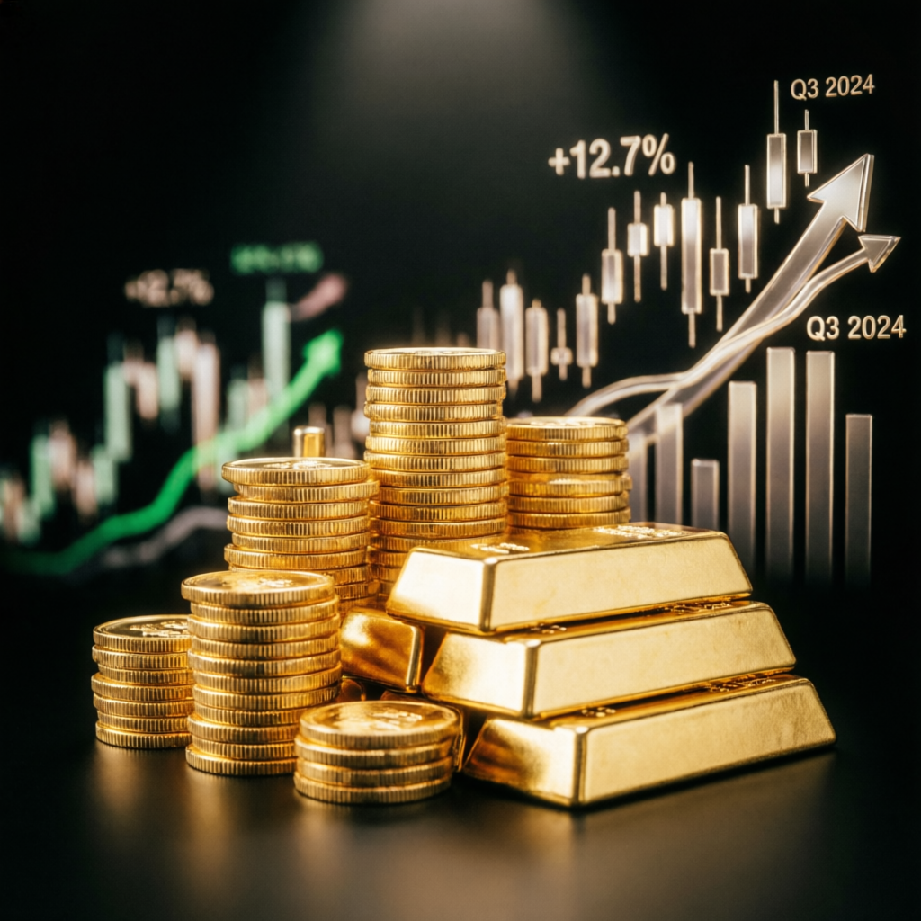 Premium payout proof with gold coins and trading charts