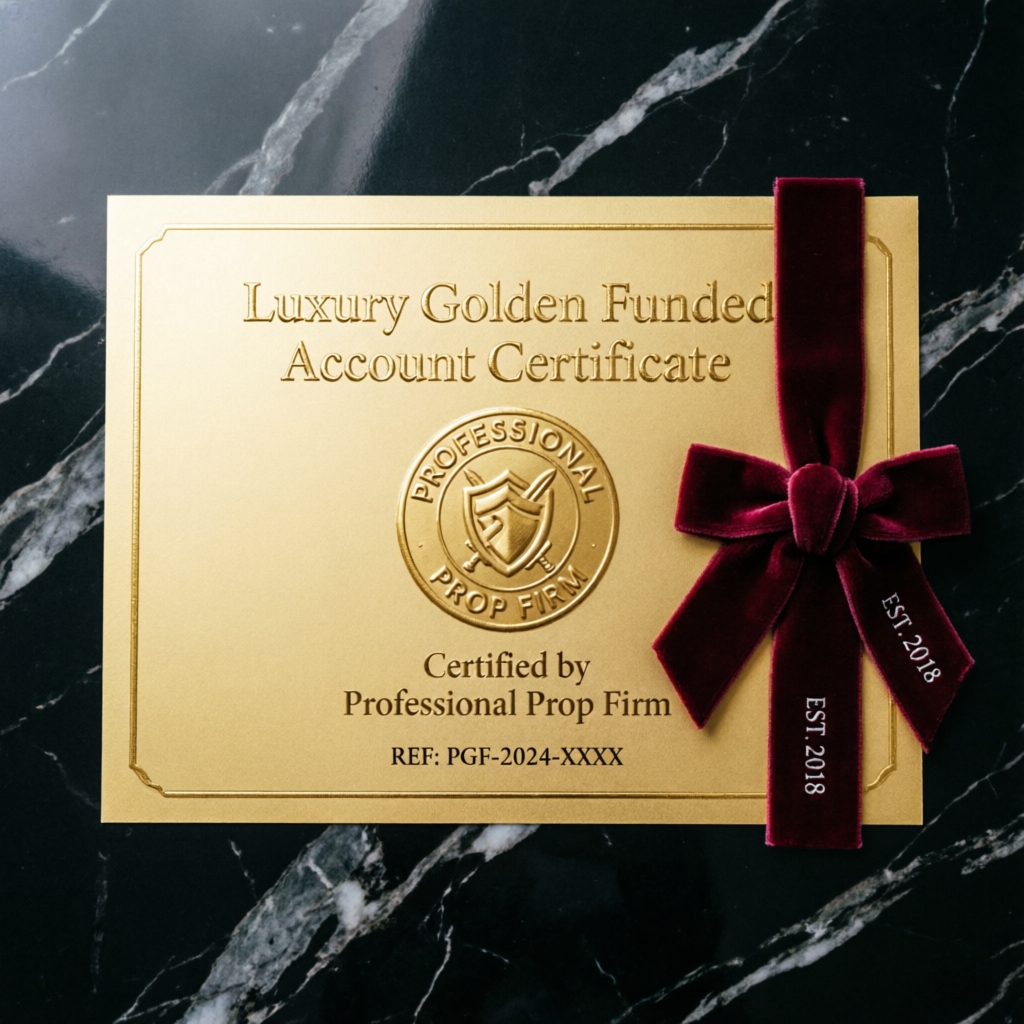 Luxury golden funded account certificate from Apex Trader Funding