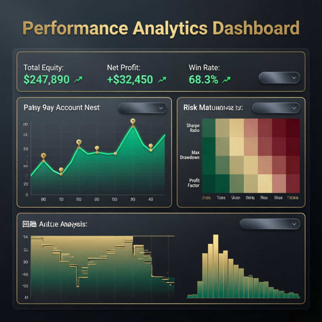 Performance analytics dashboard showing consistent trading profits
