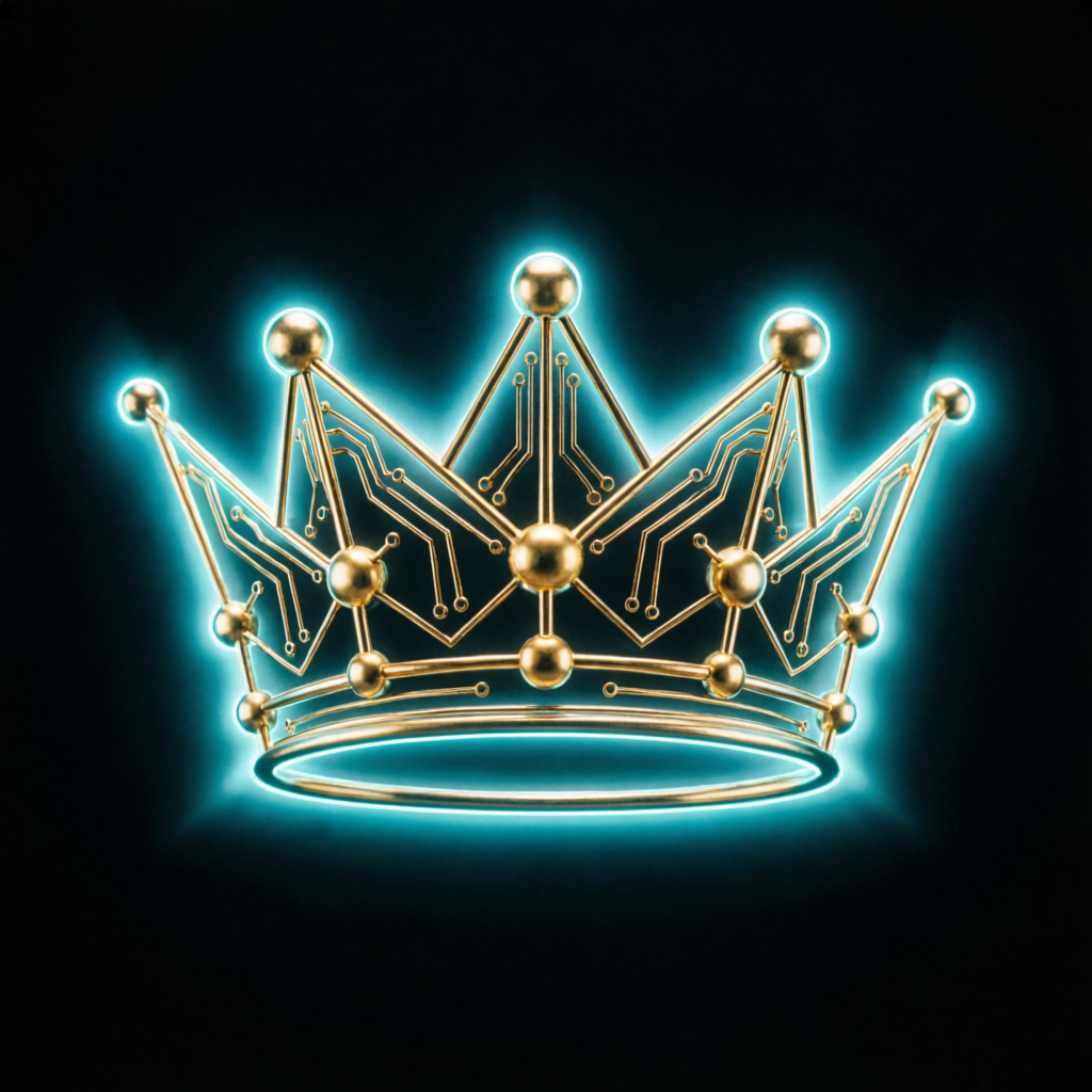 AI-powered crown symbolizing Apex Trader Funding success and scaling