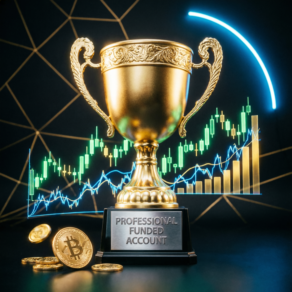 Professional funded account achievement with trading success metrics