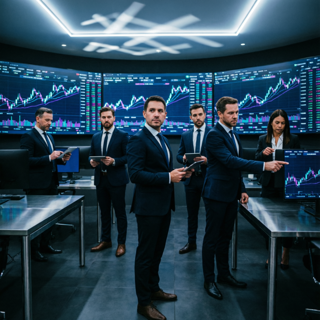Professional trading team managing Apex Trader Funding accounts