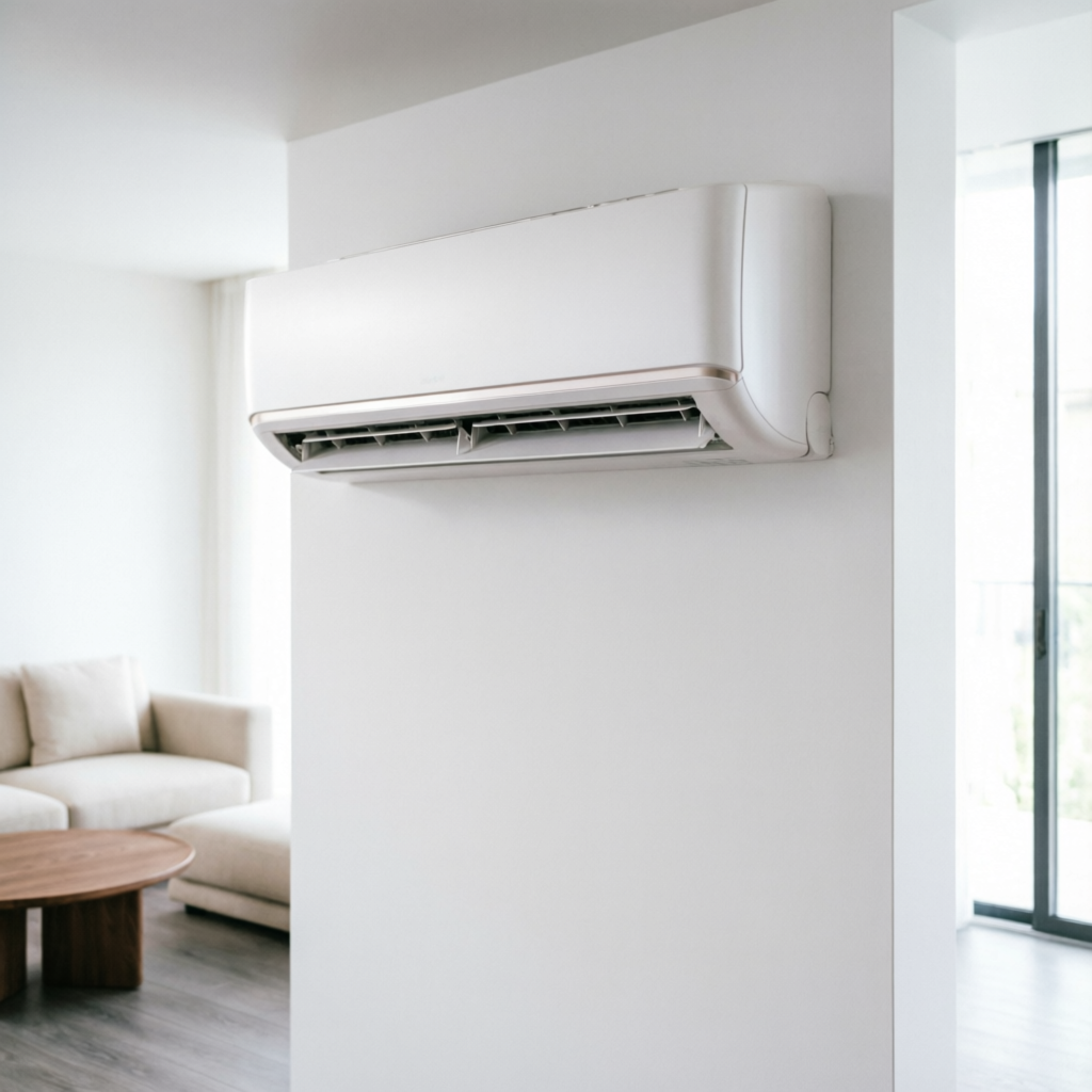 Split de aire acondicionado moderno instalado en hogar de Zaragoza